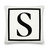 Letter S Border Monogram Decorative Throw Pillow Cushion, Pillow, $ 71.50, A Moment Of Now™